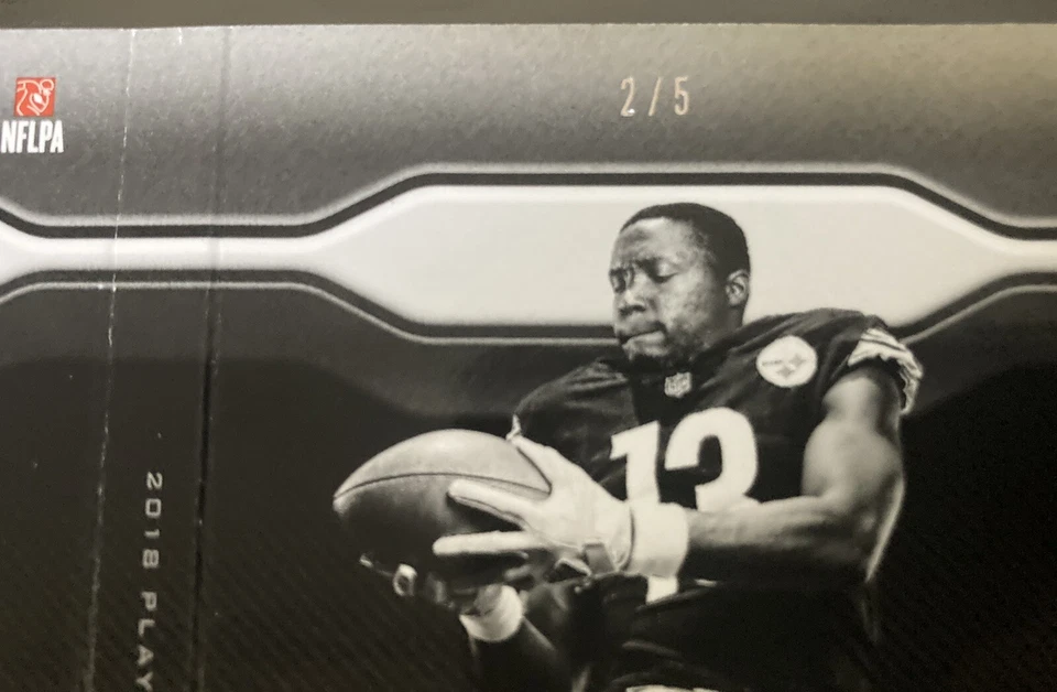 2018 James Washington Playbook RC Auto Glove Patch #2/5 3CLR Booklet RPA Panini - Image 4 of 4