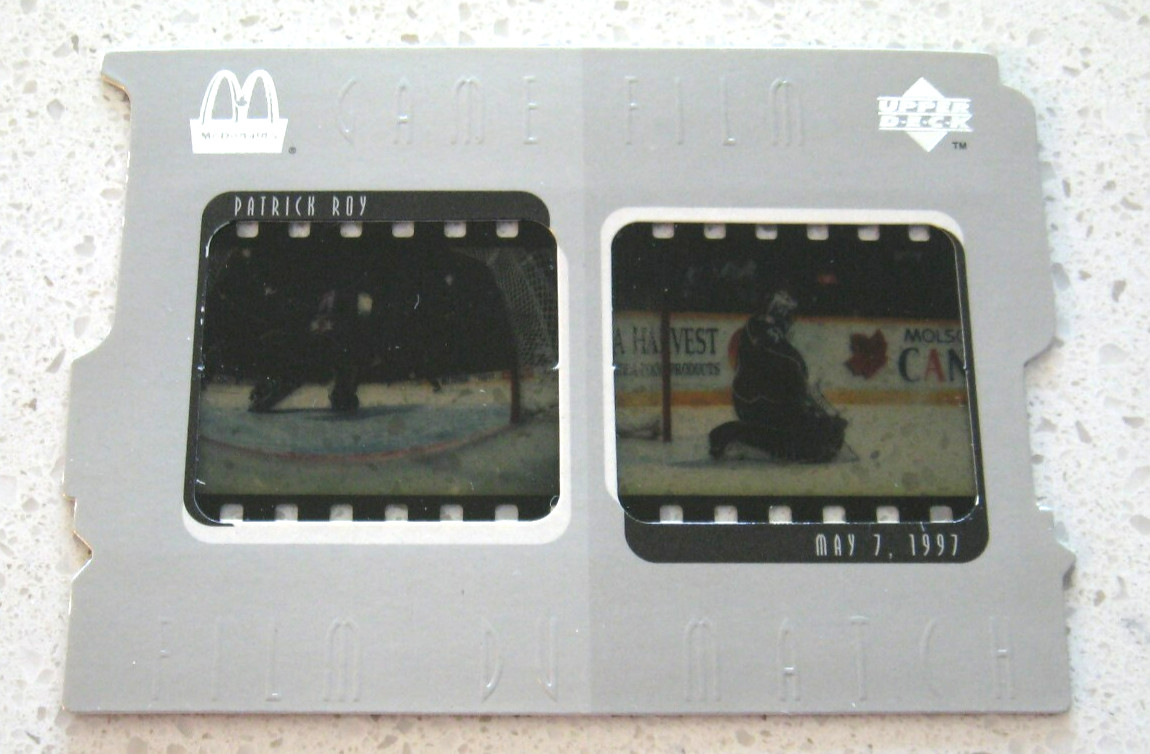 Patrick Roy 1997-98 McDonalds Upper Deck #F5 GAME FILM hockey card AVALANCHE $20