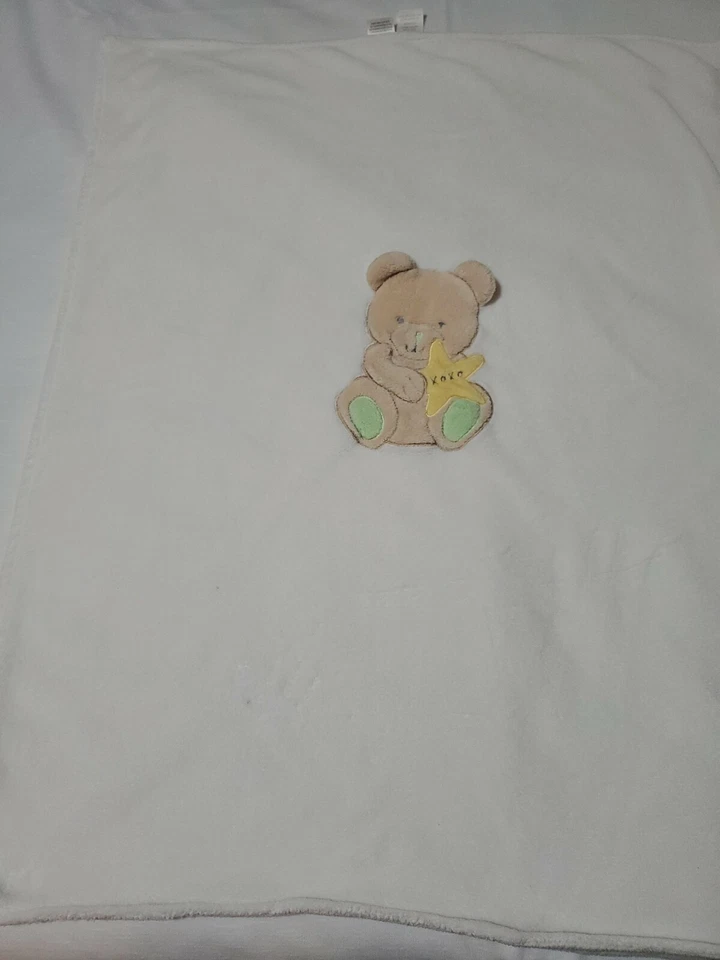 Mensajes del Corazón Oso Bebé Cuna Manta Blanco Vellón Sandra Magsamen Foto 2 de 4