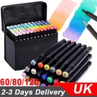 60-120Colours Dual Tip Twin Marker Pen Set For Copic Posca Drawing Artist Sketch