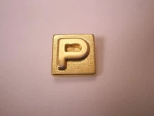 P Monogram Initial Letter Vintage MONET Tie Tack Lapel Pin peter paul perry v103