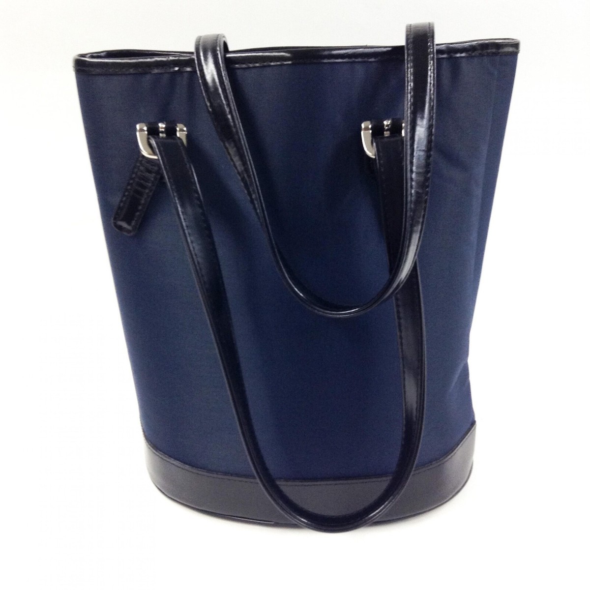 Burberry London Blue Label Navy Nylon Canvas Bucket Bag Vintage