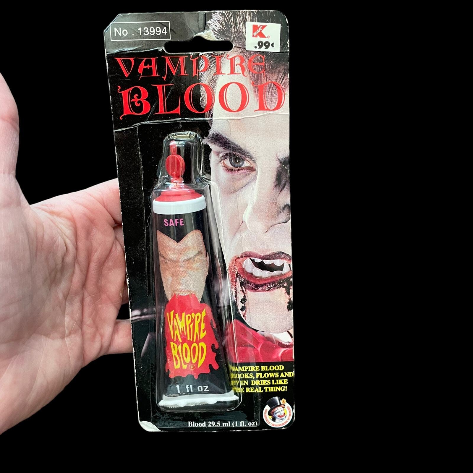 Vintage Vampire Blood Halloween Prop 1997 Kmart Old Stock For Display