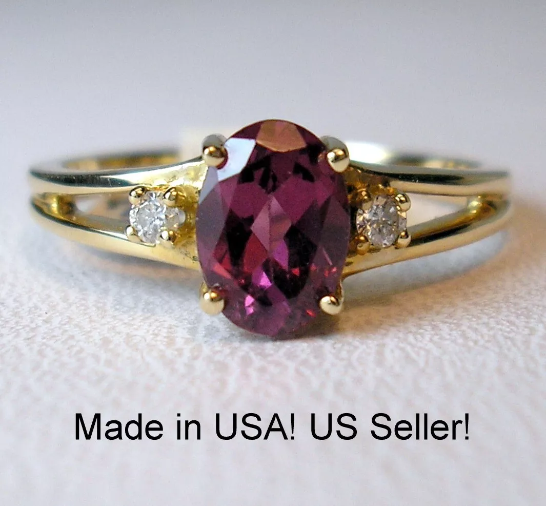Yellow gold sale rhodolite ring