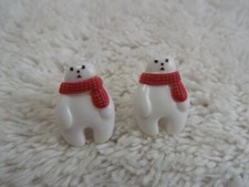 Christmas Polar Bear Pierced Earrings C20