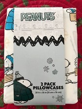 NEW PEANUTS SNOOPY 2 PACK Cotton Standard Pillowcase HOLIDAY