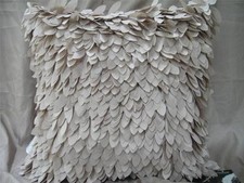 RODEO HOME SQUARE FLOWER DECORATIVE PILLOW - TAUPE/BEIGE