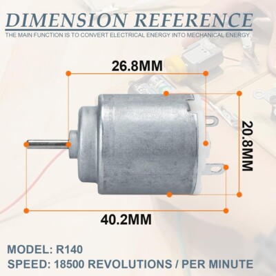 Motor R140 Micro DC Motor R140 3V-5V 18000RPM Small Electric Motor for DIY Toy ...