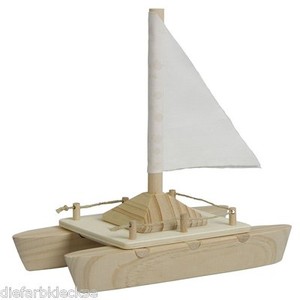 Katamaran Bausatz Holzboot Boot mit Segel bauen Holz selber bauen