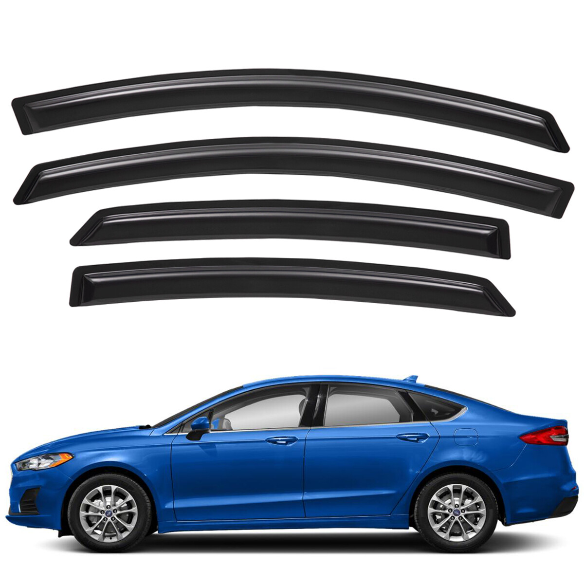 Tape-on Smoke Window Visor Sun Rain Guards Vent Shade for 2013