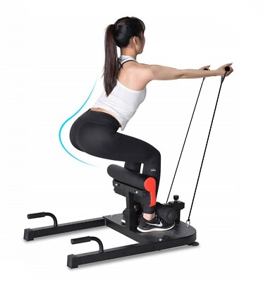 Multifunctional 3-In-1 Sissy Squat Machine Sit Ups Push Deep 2 Resistance Straps