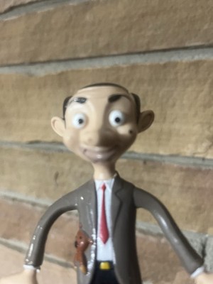 Aspect Prod. LLC Mr. Bean Action Figure w/ Teddy Bear Gray Suit Red Tie 6 Inch