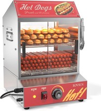 30L/40L 500W Commercial Hot Dog Steamer 2-Tier Electric Bun Warmer W/Slide Doors