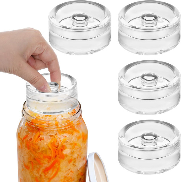 4 StüCk Fermentiergewichte, Ø 7 Cm Glasgewichte Zum Fermentieren, FüR GäRgefäßE-image