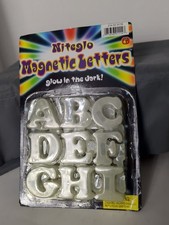 RARE Vintage Magnetic REFRIGERATOR Letters Glow In The Dark NiteGlo NOS Clear