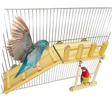 Parrot Climbing Ladder, Bird Wooden Playground with Climbing Ladder Stand, Set