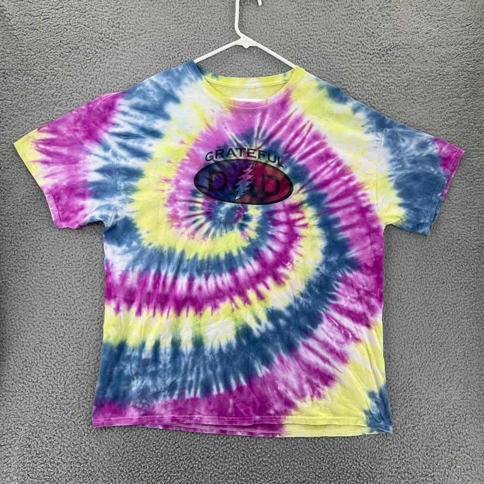 GRATEFUL DAD Tie-Dye T-Shirt Adult XL  Grateful Dead Parody Multi Color NO TAG - Image 2 of 4