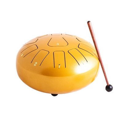Steeldrum F-Dur Zungentrommel 8 Zoll Handpan mit 11 Töne gold Steelpan groß