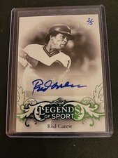 2015 LEAF LEGENDS OF SPORT ROD CAREW AUTO #'D 3/5 TWINS RARE!