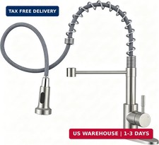 Hiqufet Kitchen Faucet with Pull Down Sprayer, High Arc Single Handle Kitchen Si