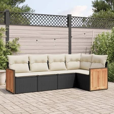 Garden Sofa Set Black
