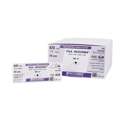 RESORBA PGA Nahtmaterial 4/0 USP 70 cm violett PA1025, 