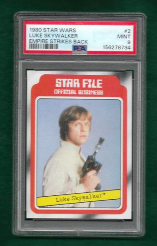1980 TOPPS STAR WARS EMPIRE STRIKES BACK #2 LUKE SKYWALKER PSA 9 MINT