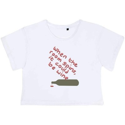 'Too Much Wine' Women's Cotton Crop Tops (CO050716)