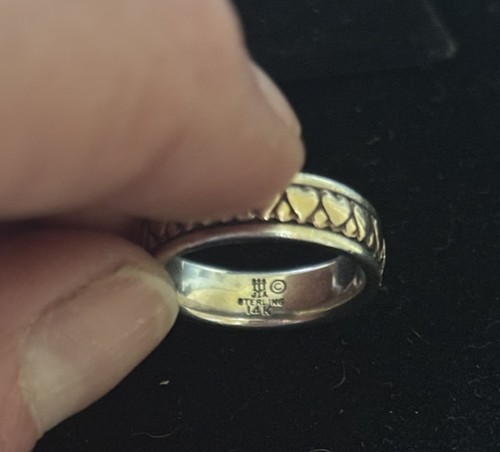 James Avery Retired Heart Eternity Sterling Silver 14K YG Ring Size 6.5 - Picture 4 of 5
