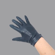 Vintage 60s Black Gloves 6 3/4 Leather Wrist