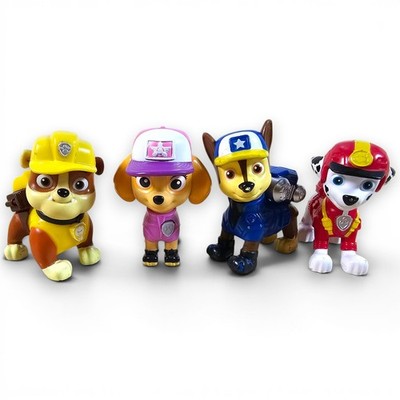 Spin Master Paw Patrol Lot of 4 Toy Figures Rubble Skye Chase Marshall 2.5''