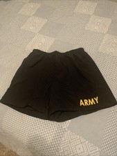 Army APFU PT Shorts Physical Fitness Uniform Black Gold Size Small.