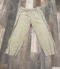 Quince 100% European Linen Pants Size Medium Olive Green Minimalist Boho Women