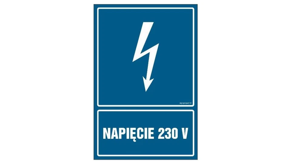 5902887070815 ZNAK - HG008 Napięcie 230 V 50 x 75 cm PN - Płyta 1mm SIGNPROJECT - Photo 1/1