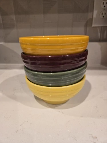 FIESTA  set of 4 BISTRO BOWLS medium 38 oz Marigold Claret Sage Sunflower