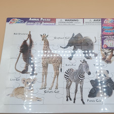 Grafix Animal Kids Jigsaw Puzzle w/ Labeled Baby Animals Ages 3 Boys Girls