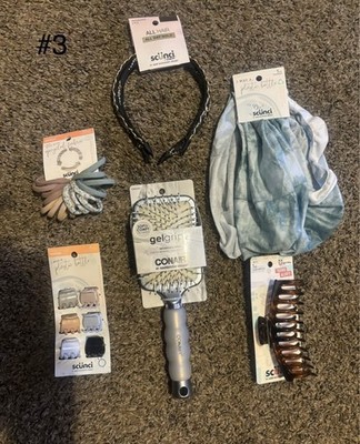 Scünci & Conair Hair Accessories Set - Headbands, Ties, Clips, Brush, Soft Hold