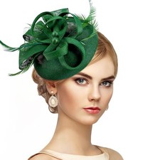 Women 2025 Derby Hat - Classic Victoria Kentucky Fascinator 1920s Tea Green
