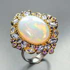 AAA Quality 17 ct Natural Opal Ring 925 Sterling Silver Size 8 /R470815