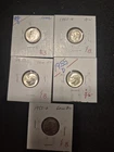 5 UNC/BU 1955 D Silver Roosevelt Dimes.  Beautiful Lot!!