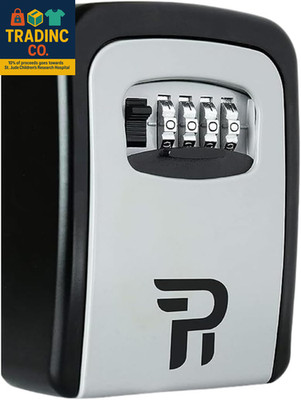 Key Lock Box with Code for outside - Wall Mount Lockbox for Keys Outdoor - Combi