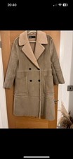 Zara Beige Sheepskin/Shearling Coat Size S