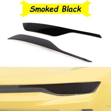 🥇 Exterior Front Headlight Lamp Cover Trim For Chevy Camaro 2019+Smoked Black