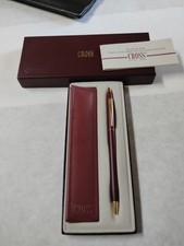 Vintage Cross Classic Century Ladies Ballpoint Pen Burgundy Gold Trim  Case USA