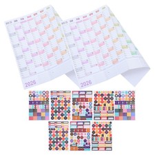  2 Sets Jahreswandkalender 2026 – großes beschreibbares englisches