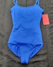 Capezio Blue Studio Collection Strappy Crisscross Back Camisole Leotard Sz. LC
