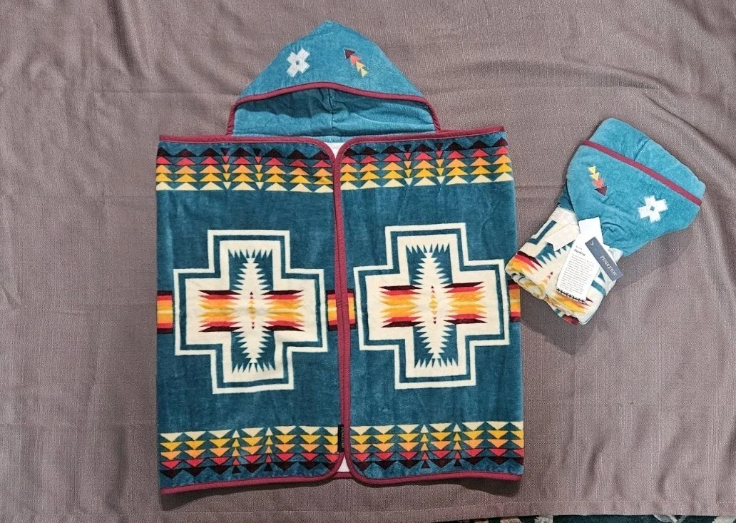 Hooded Towel Kids Pendleton Chief Joseph Turquoise Wrap Baby 100% Cotton (1)
Opens in a new window o