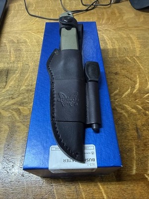 Benchmade 163-1 Bushcrafter Knife S30V Stainless OD Green G10 Handle Made in USA