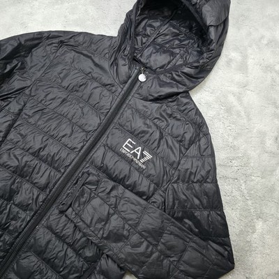 Emporio Armani EA7 light weight Puffer Jacket Size Xs Black Quilted