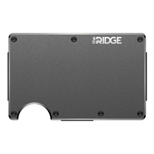 New The Ridge Minimalist Wallet Card Holder Aluminum Wallet - Cash Strap Gray